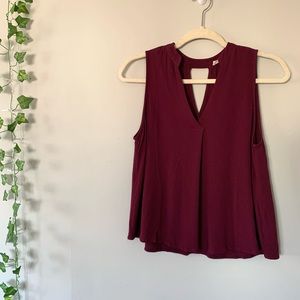 Elodie Burgundy/Wine Cutout Tank Top (M)